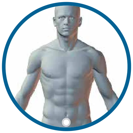 Dónde se coloca el parche Aeon: en el abdomen, sobre la línea media, por debajo del ombligo